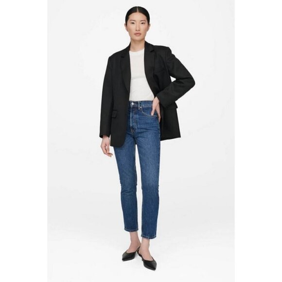 💕ANINE BING💕 Sonya Jean ~ Button Fly Mid Indigo Blue 27 NWOT - Picture 7 of 16